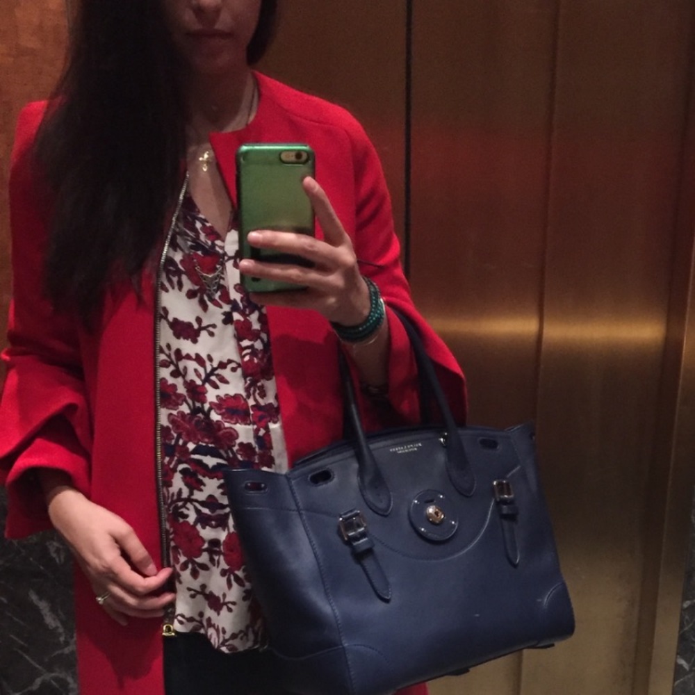 Lucky Brand red floral flowy button down top - Picture 9 of 9